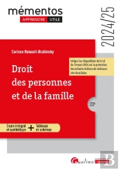 Droit Des Personnes Et De La Famille : Cours Intégral Et Synthétique ; Outils Pédagogiques ; À Jour De La Loi Du 18 Mars 2024 Sur La Protection Des Enfants Victimes De Violences Intrafamiliales (23e