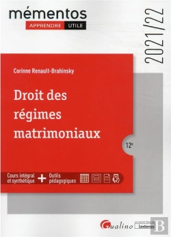 Bertrand.pt - Droit Des Regimes Matrimoniaux, 12eme Edition - Cours Integral Et Synthetique - Outils Pedagogiques