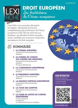 Bertrand.pt - Droit Européen - Les Institutions De L'Union Européenne