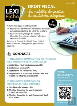 Bertrand.pt - Droit Fiscal : Fiscalité Des Bénéfices Des Entreprises