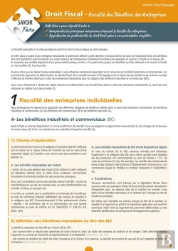 Bertrand.pt - Droit Fiscal ; Fiscalité Des Bénéfices Des Entreprises