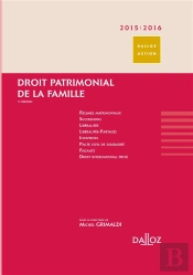 Droit Patrimonial De La Famille ; 2015/2016