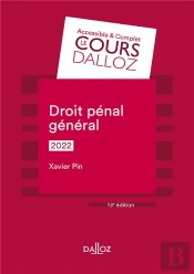 Droit Penal General 2022 - 13e Ed.