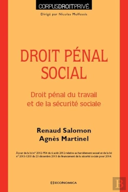 Bertrand.pt - Droit Penal Social ; Droit Peanl Du Travail Et De La Securite Sociale