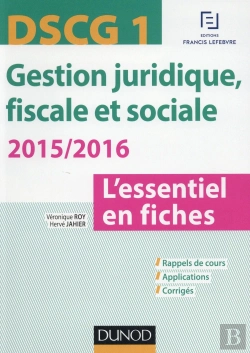 Bertrand.pt - Dscg 1 ; Gestion Juridique, Fiscale Et Sociale (Édition 2015/2016)