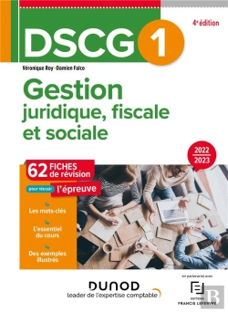 Bertrand.pt - Dscg 1 : Gestion Juridique, Fiscale Et Sociale ; Fiches De Révision (Édition 2022/2023)