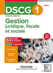 Dscg 1 : Gestion Juridique, Fiscale Et Sociale ; Fiches De Révision (Édition 2024/2025)