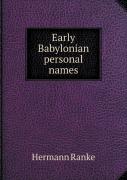 Early Babylonian Personal Names