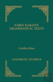 Early Karaite Grammatical Texts