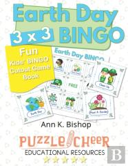 Earth Day Bingo 3 X 3, Fun Kids' Cutout Bingo Game Book