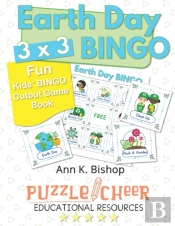 Earth Day Bingo 3 X 3, Fun Kids' Cutout Bingo Game Book
