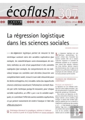 Ecoflash N 307 Avril 2016 La Regression Logistique  Dans Les Sciences Sociales
