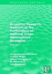 Economic Research Relevant To The Formulation Of National Urban Development Strategies