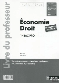 Bertrand.pt - Economie Droit 1ere Bac Pro Pochette (Multi'Exos) Professeur 2015