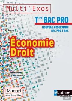 Bertrand.pt - Economie Droit Terminale Bac Pro (Multi'Exos) Licence Numerique Eleve - I-Manuel+Ouvrage Papier