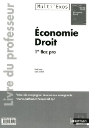 Economie Et Droit 1ere Bac Pro (Multi'Exos) - Pochette - Professeur 2011