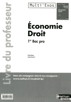 Bertrand.pt - Economie Et Droit 1ere Bac Pro (Multi'Exos) - Pochette - Professeur 2011