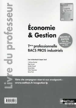 Bertrand.pt - Economie Et Gestion Term Pro Bacs Pros Industriels Professeur 2016