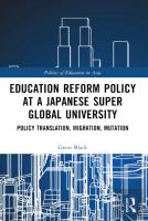 Education Reform Policy At A Japanese Super Global University