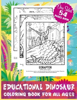 Bertrand.pt - Educational Dinosaur Coloring Book For All Ages One Sided 54 Pages Book