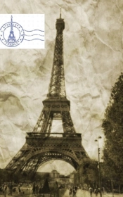 Eiffel Tower Vintage Cream Color Blank Page  Journal