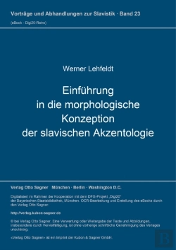 Bertrand.pt - Einfuehrung In Die Morphologische Konzeption Der Slavischen Akzentologie
