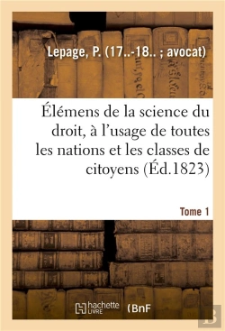 Bertrand.pt - Elemens De La Science Du Droit. Tome 1