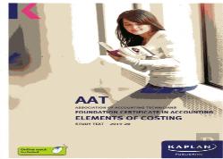 Elements Of Costing - Study Text