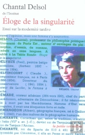 Éloge De La Singularité ; Essai Sur La Modernité Tardive