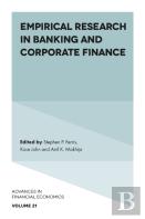 Empirical Research In Banking And Corporate Finance