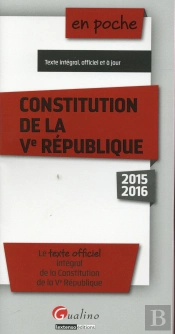 En Poche Constitution De La Ve Republique 2015-2016, 7eme Ed.