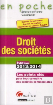 En Poche- Droit Des Societes 2013-2014, 5eme Edition
