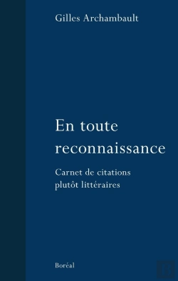 Bertrand.pt - En Toute Reconnaissance - Carnet De Citations Plutôt Littéraires