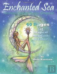 Enchanted Sea - Mermaid Coloring Book In Grayscale - Coloring Book For Grownups