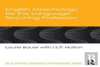 English Morphology For The Language Teaching Profession