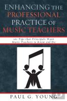 Enhancing The Professional Practice Of Music Teachers
