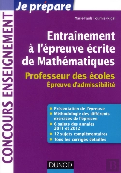 Bertrand.pt - Entraînement À L'Épreuve Écrite De Mathématiques ; Professeur Des Écoles