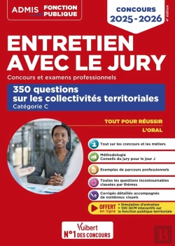 Bertrand.pt - Entretien Avec Le Jury : 350 Questions Sur Les Collectivités Territoriales ; Catégorie C : Oral - Concours Et Examens Professionnels ; Fonction Publique Territoriale (Édition 2025/2026)