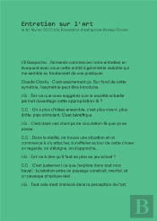 Entretien Sur L'Art