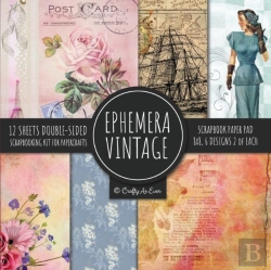 Bertrand.pt - Ephemera Vintage Scrapbook Paper Pad 8x8 Scrapbooking Kit For Papercrafts, Cardmaking, Diy Crafts, Old Retro Theme, Decoupage Designs