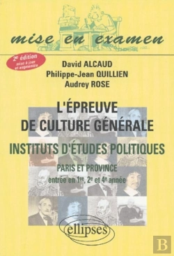 Bertrand.pt - Épreuve De Culture Générale (L') - Iep ( Paris Et Province) - Entrée En 1re, 2e Et 4e Année -  2e Édition Mise À Jour Et Augmentée