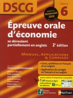 Bertrand.pt - Epreuve Orale D'Economie Se Deroulant Partiellement En Anglais Epreuve 6 - Dscg - 2010