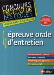 Épreuve Orale D'Entretien ; Concours Professeur Des Écoles (Édition 2009)