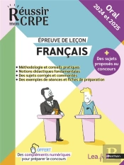 Epreuve Orale Leçon - Français - Crpe 2024 Et 2025
