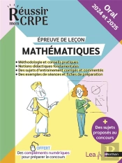 Epreuve Orale Leçon - Mathématiques - Crpe 2024 Et 2025