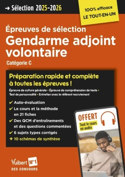 Bertrand.pt - Épreuves De Sélection Gendarme Adjoint Volontaire (Catégorie C) : Préparation Rapide Et Complète À Toutes Les Épreuves ! Sélection 2025-2026