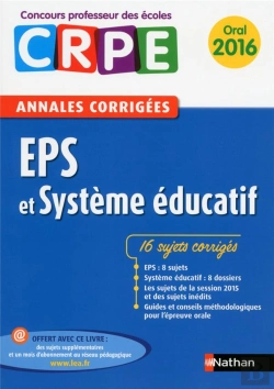 Bertrand.pt - Eps Et Systeme Educatif - Annales Corrigees Oral 2016