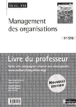 Bertrand.pt - Equilibre; Management Des Organisations ; 1ère Stg ; Livre Du Professeur