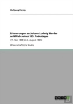 Bertrand.pt - Erinnerungen An Johann Ludwig Werder Anlaã‚Â¤Aylich Seines 125. Todestages