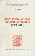 Essai D'Une Critique De Toute Révélation (1792-1793)